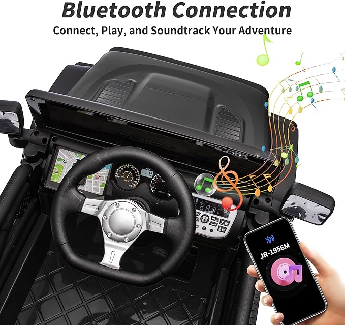 24V Kids Ride on Car, Kids Electric Vehicles Car Ride on Toy Truck for Toddlers w/Remote Control, 400W Motor - Black-BubblyBeeBaby