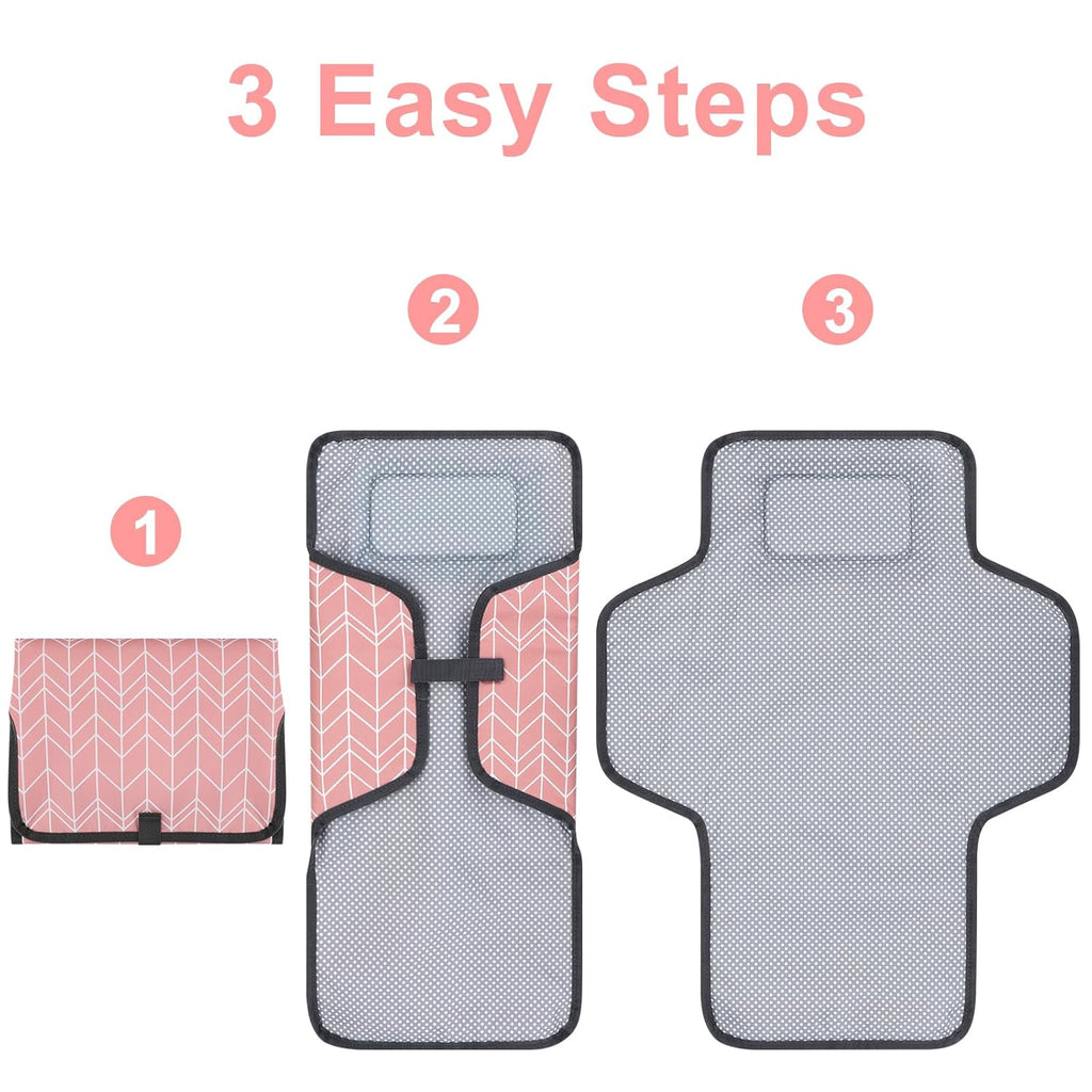 Accmor Portable Diaper Changing Pad, Waterproof Baby Changing Mat, Foldable Travel Diaper Changing Pads for Baby, Baby Essentials Shower Registry Gifts