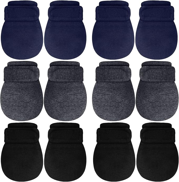 Newcotte Adjustable Baby Mittens No Scratch Newborn Cotton Breathable Gloves Warm Baby Mitts for Boys-BubblyBeeBaby