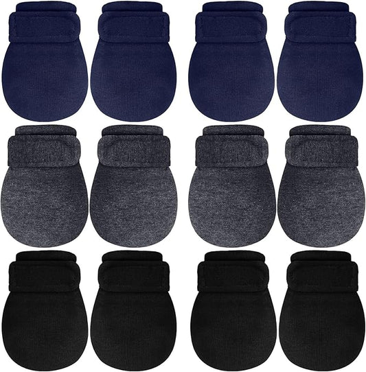 Newcotte Adjustable Baby Mittens No Scratch Newborn Cotton Breathable Gloves Warm Baby Mitts for Boys-BubblyBeeBaby