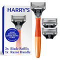 Harry's Shaving Kit for Men - Razor Handle and 3 Razor Blade Refill Cartridges - Ember
