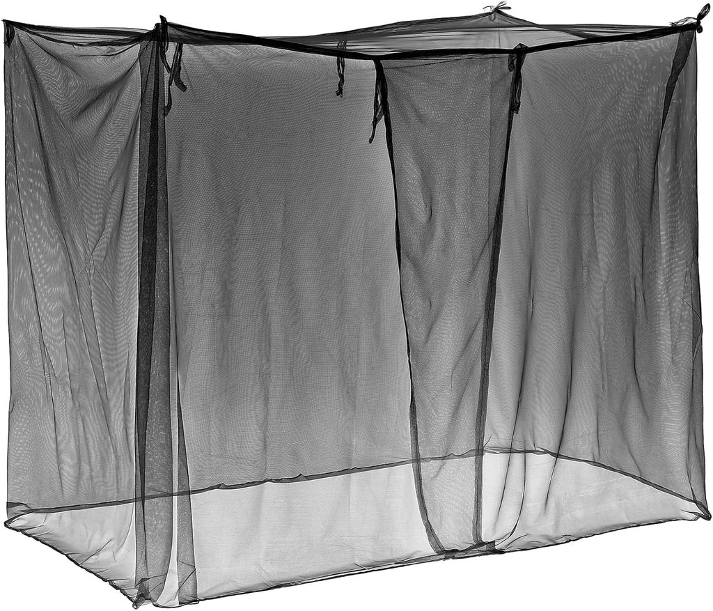 4 Corners Mosquito Net for Mosquiteros para Camas Bed Canopies Netting Bed Drapes Rectangular Mosquito Mesh for Camping Home Outdoor Travel(Black,L75 X W35.5 X H59 Inch,Opening)