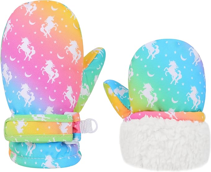 Toddler Gloves Kids Mittens Winter Warm Lined Fleece Gloves Waterproof Snow Baby Mitten for Boys Girls-BubblyBeeBaby