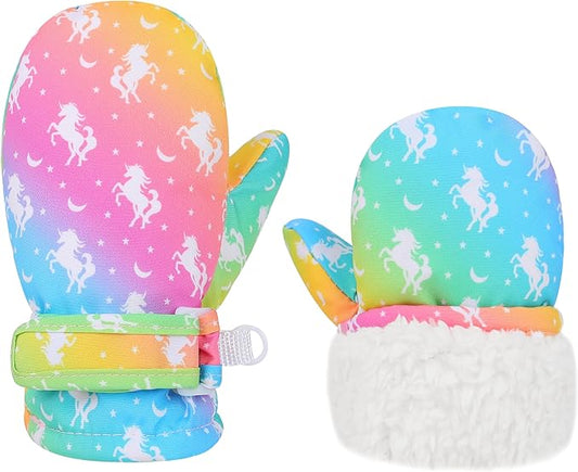 Toddler Gloves Kids Mittens Winter Warm Lined Fleece Gloves Waterproof Snow Baby Mitten for Boys Girls-BubblyBeeBaby