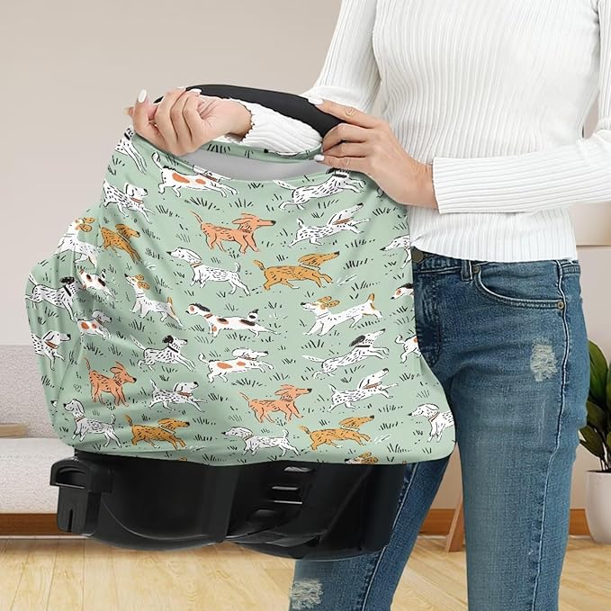 Binienty Cartoon Puppy Design Baby Stuff Car Seat Covers Womens Multi-use Cover Carseat Canopy, Elastic Lounger Canopy - Newborn Essentials, Nursing Top-BubblyBeeBaby