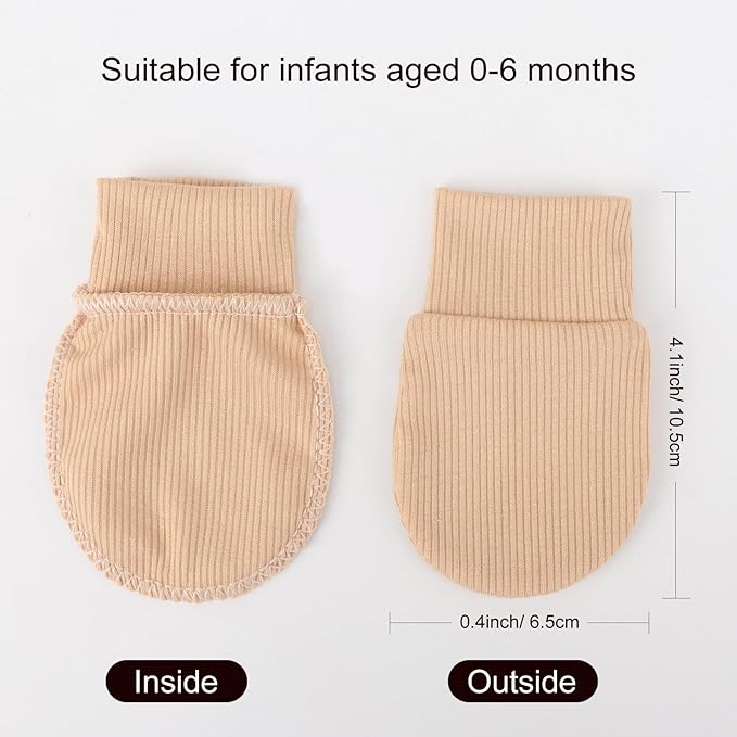 BQUBO 6 Pairs Newborn Baby Boys Girls Mittens 0-6 Months Unisex-Baby Infant Mittens Elastic No Scratch Wrist Gloves-BubblyBeeBaby