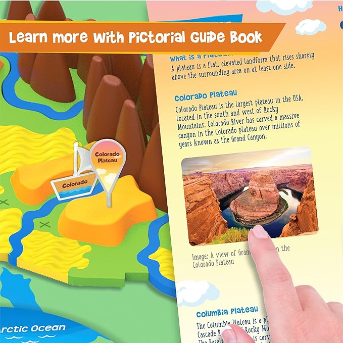 Imagimake Mapology Physical Features USA Puzzle | Mountains, National Parks, Rivers & Lakes 3D Puzzle Toys for Ages 8-13 | Educational Toys | Classroom Must-Haves | Back to School Gifts for Kids 6-12-BubblyBeeBaby