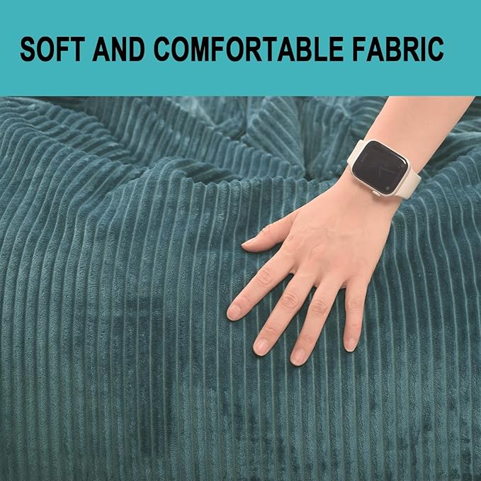 2 Pcs Classic Bean Bag Chair, with Faux Rabbit Fur Cover for Teens and Kids, Memory Foam Bean Bag Chairs, Ultra Soft Faux Fur Fabric, 2.5 feet Round Fluffy Bean Bag Sofa-BubblyBeeBaby