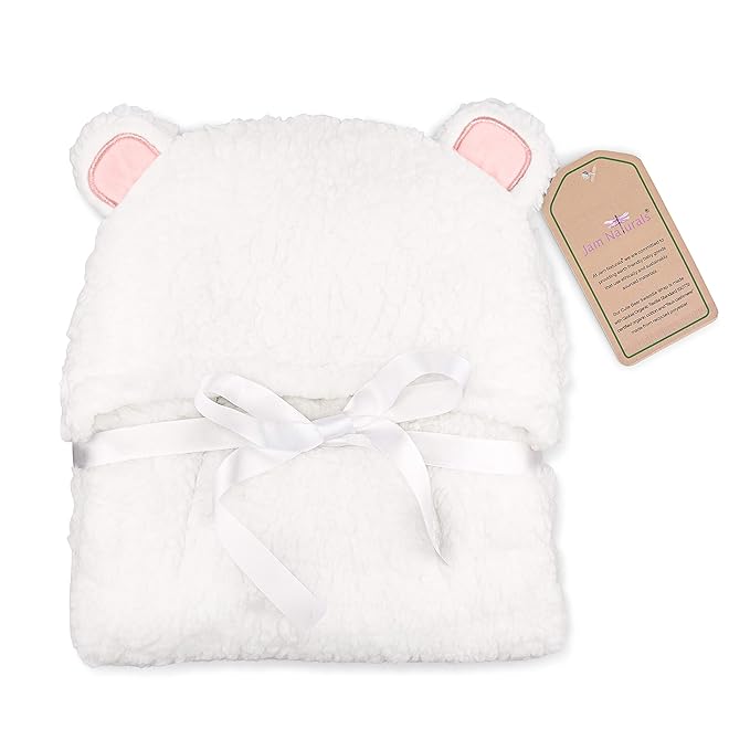 Jam Naturals- Baby Swaddle Blanket, Cute Bear Organic Receiving Swaddling Wrap, Newborn Baby Girl Soft Plush Registry Gift (Pink 3-6m)-BubblyBeeBaby