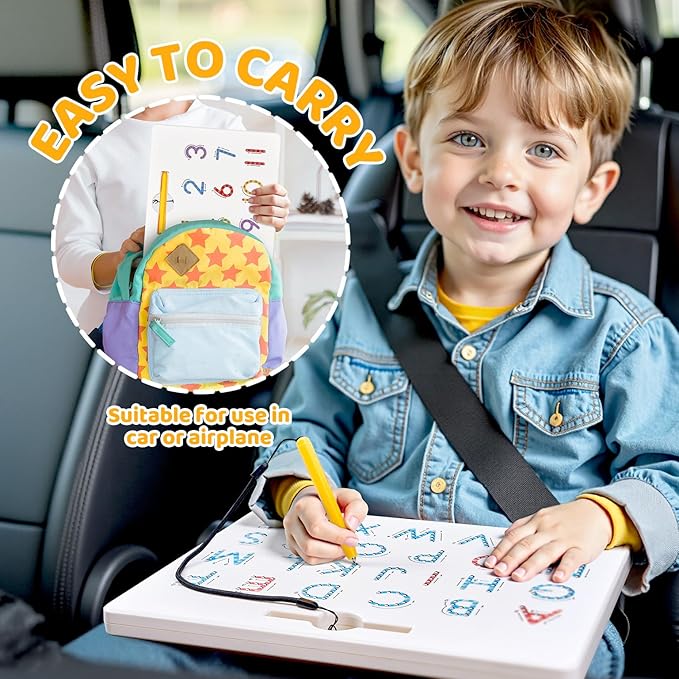 GAMENOTE Double Sided Magnetic Letter & Number Board Set - Alphabet & Numbers Tracing Board for Toddlers, ABC Uppercase & Lowercase Practicing, Math Learning, Educational Toys for Kids-BubblyBeeBaby