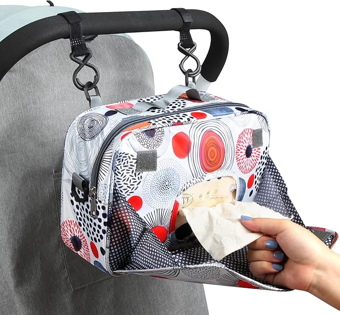 Accmor Stroller Organizer, Universal Stroller Organizer with Insulated Cup Holder Pocket, Dual Purpose Large Capacity Stroller Bag Caddy, Stroller Accessories Fits for Uppababy, Doona, Nuna Strollers-BubblyBeeBaby