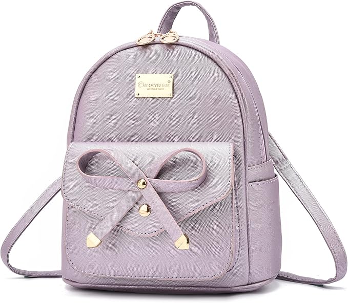 I IHAYNER Girls Bowknot Cute Leather Backpack Mini Backpack Purse for Women-BubblyBeeBaby