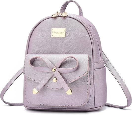 I IHAYNER Girls Bowknot Cute Leather Backpack Mini Backpack Purse for Women-BubblyBeeBaby