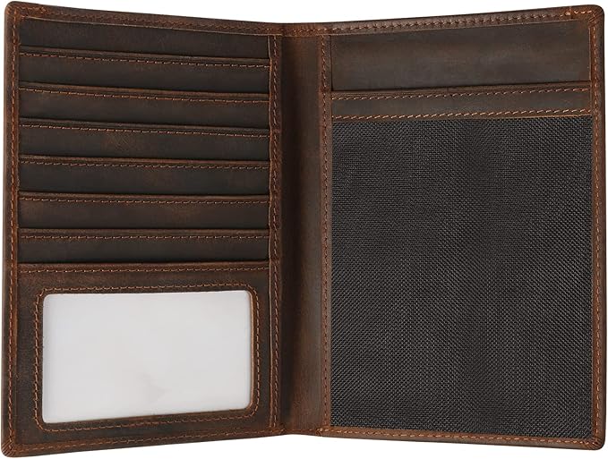 Jack&Chris Leather Passport Holder RFID Blocking Passport Travel Wallet Cover Case for Men Women Brown JC17-BubblyBeeBaby