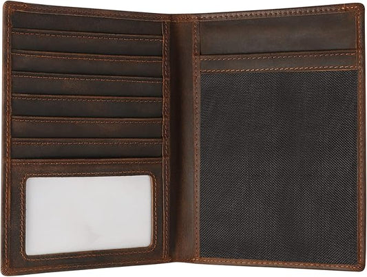 Jack&Chris Leather Passport Holder RFID Blocking Passport Travel Wallet Cover Case for Men Women Brown JC17-BubblyBeeBaby