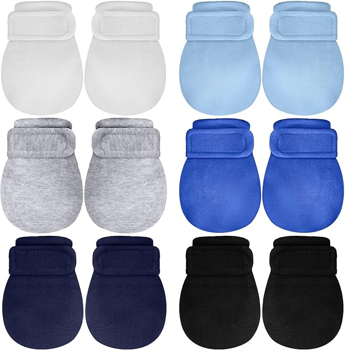 Newcotte Adjustable Baby Mittens No Scratch Newborn Cotton Breathable Gloves Warm Baby Mitts for Boys-BubblyBeeBaby