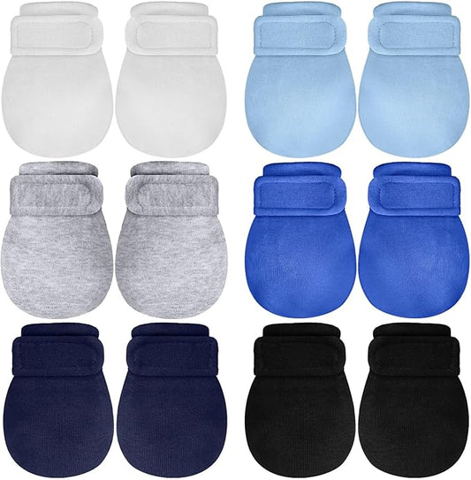 Newcotte Adjustable Baby Mittens No Scratch Newborn Cotton Breathable Gloves Warm Baby Mitts for Boys-BubblyBeeBaby