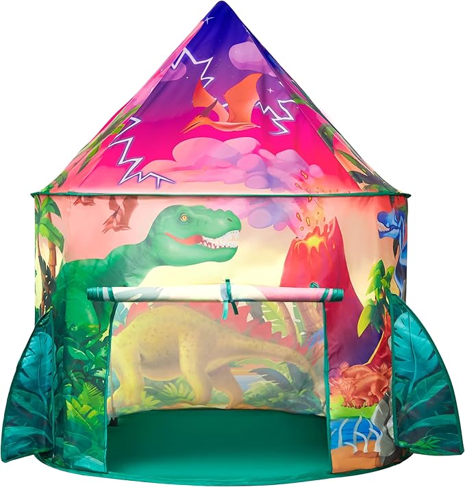 JOYIN Dinosaur Play Tent for Kids, Pop Up Play Tent for Boys & Girls, Kids Indoor Outdoor Dinosaur Playhouse Tent Set for Toddlers Birthday-BubblyBeeBaby