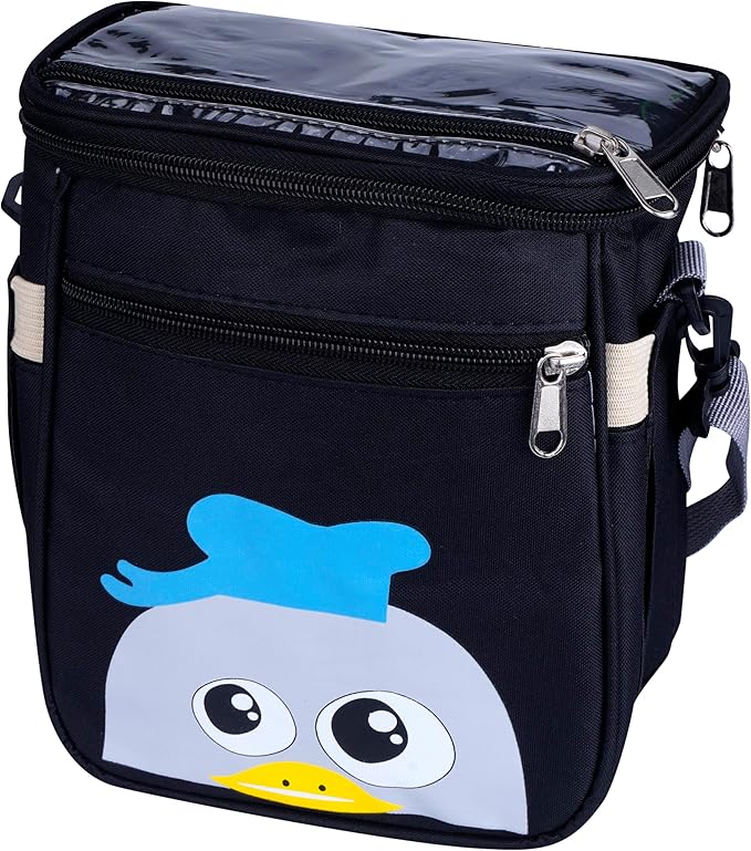 Baby Stroller Organizer Bag，Small Diaper Bag - Universal Stroller Organizer With Insulated Cup Holder,Pocket With Baby Wipes Dispenser，Adjustable Shoulder Strap(Black)-BubblyBeeBaby