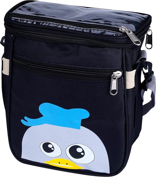 Baby Stroller Organizer Bag，Small Diaper Bag - Universal Stroller Organizer With Insulated Cup Holder,Pocket With Baby Wipes Dispenser，Adjustable Shoulder Strap(Black)-BubblyBeeBaby