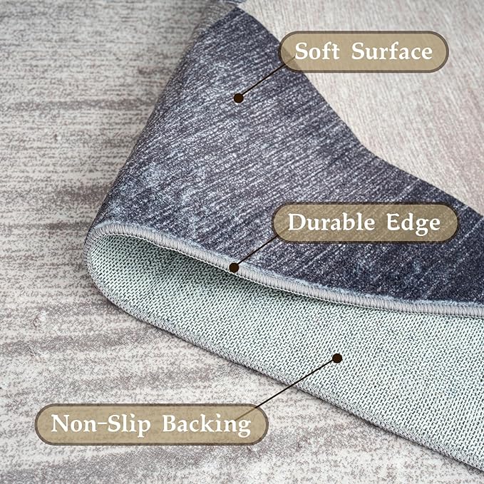 HOMFINE Washable Modern Area Rug - Geometric Style 10x14 Rugs for Living Room, Bedroom, Machine Washable Rug Soft Non Slip Non Shedding Area Rug - Green, 10'x14'-BubblyBeeBaby