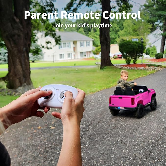 24V 2 Seater Ride on Toy for Big Kids, Electric SUV Kids Car to Drive w/Parent Remote, 2WD/4WD Switchable - Pink-BubblyBeeBaby