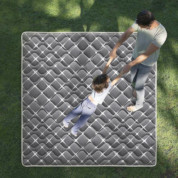 High-Density Foam Baby Play Mat, 59x59 Inches Thicken One-Piece Comfortable and Soft Playmat, Non Slip Machine Washable Floor Mat for Infants, Tapete para Bebes,Toddlers-BubblyBeeBaby