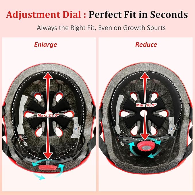 KAMUGO Kids Adjustable Helmet, with Sports Protective Gear Set Knee Elbow Wrist Pads for Toddler Age 2-8 Boys Girls, Bike Skateboard Hoverboard Scooter Rollerblading Helmet Set-BubblyBeeBaby