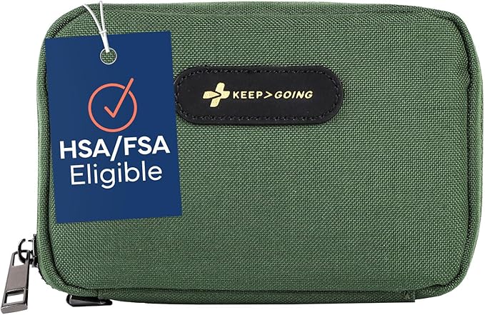 Keep Going Travel First Aid Kit for Kids – 130 Pc. for Car, Purse, Diaper Bag, Backpack, & Suitcase, with Latex-Free Bandages – 7 x 5 x 2 in. Travel First Aid Kit TSA-Approved-BubblyBeeBaby