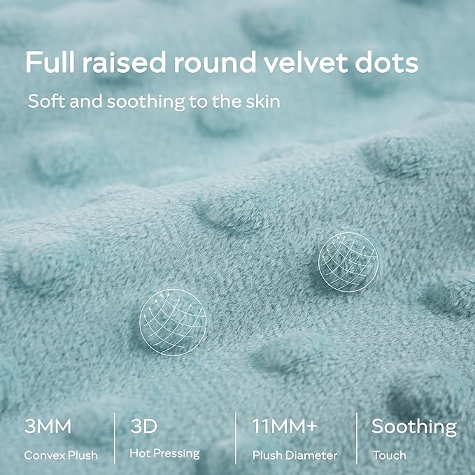 JELLYMONI Fleece Baby Sleep Sack 0-6 Months, 1.5 Tog Warm Winter Baby Wearable Blanket with Plush Dots and 2-Way Zipper, Cotton Toddler Sleep Sack-BubblyBeeBaby