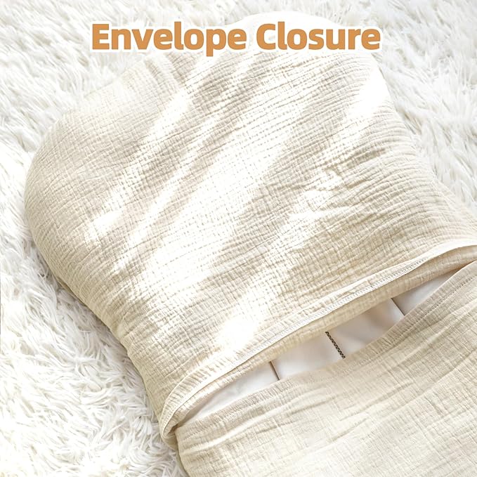 Hooyax Muslin Baby Lounger Cover 1 Pack, 100% Cotton Soft & Breathable Infant Lounger Covers Only for Newborn (Cream)-BubblyBeeBaby