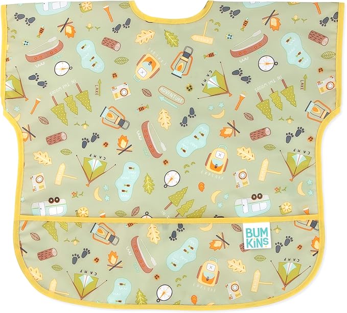 Bumkins Bibs - Toddler Bibs, Waterproof, Large for 1-3 Years, Short Sleeve-BubblyBeeBaby