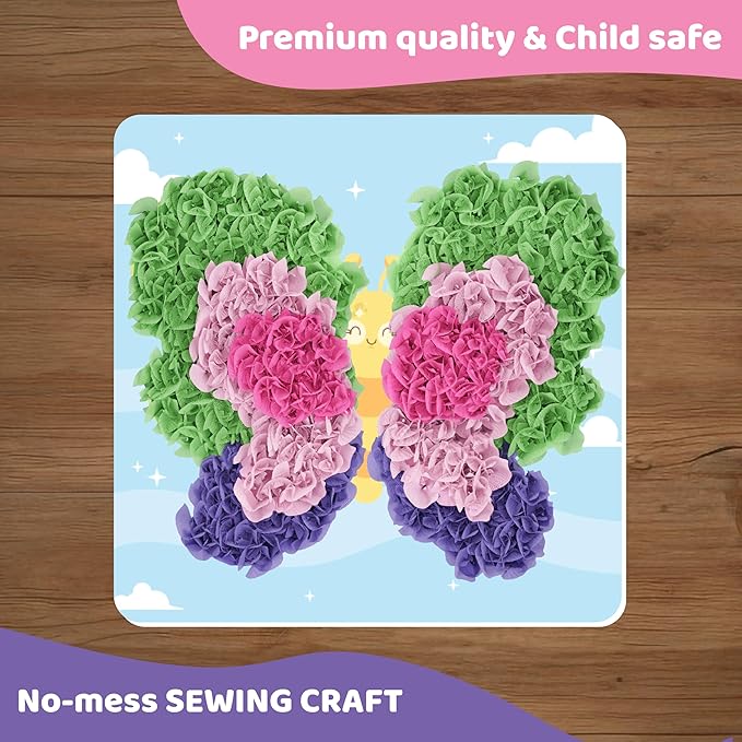 jackinthebox Poke Poke Art – Bugs Theme, Mess-Free Fabric Art and Craft, Flower Pressing Kits, Gift for Kids, Toys for Girls and Boys Ages 4 5 6 7 8-BubblyBeeBaby