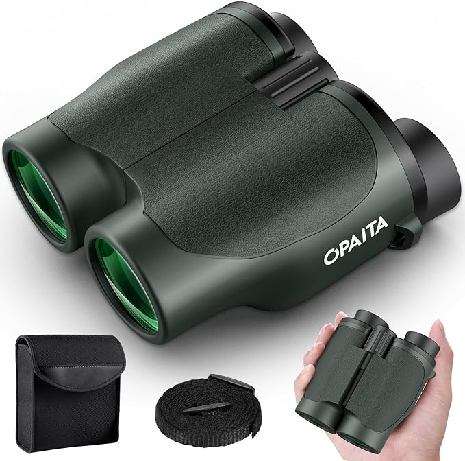 20x32 Compact Binoculars for Bird Watching - OPAITA High Powered Small Binoculars for Adults Kids with Low Light Vision for Hunting Cruise Trip Travel Concert Hiking Green-BubblyBeeBaby