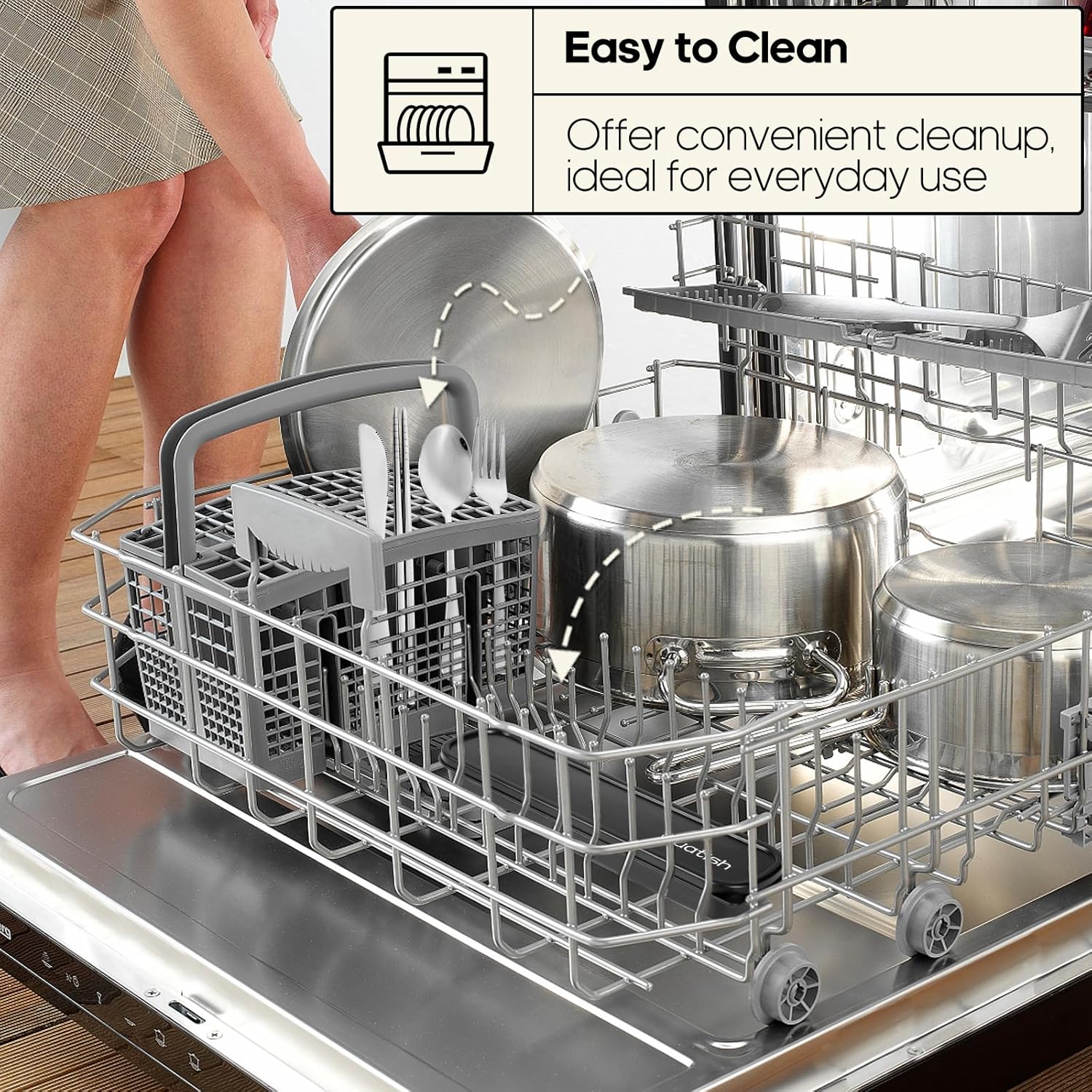 Travel Utensils with Case, Quatish Portable Silverware Set for Work, Stainless Steel Reusable Travel Cutlery Set, Fork and Spoon Set for Picnic, Camping, Gadgets, Lunch Box for Men, Silver