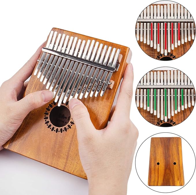 Kalimba Thumb Piano 17 Keys, Portable Mbira Finger Piano Gifts for Kids and Adults Beginners Wood-BubblyBeeBaby