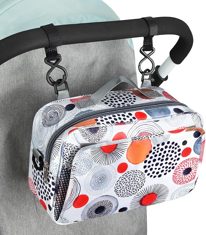 Accmor Stroller Organizer, Universal Stroller Organizer with Insulated Cup Holder Pocket, Dual Purpose Large Capacity Stroller Bag Caddy, Stroller Accessories Fits for Uppababy, Doona, Nuna Strollers-BubblyBeeBaby