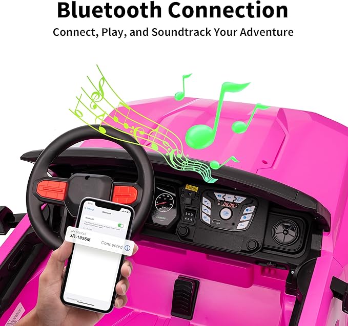 24V 2 Seater Ride on Toy for Big Kids, Electric SUV Kids Car to Drive w/Parent Remote, 2WD/4WD Switchable - Pink-BubblyBeeBaby