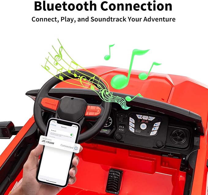 24V 10Ah Ride on Toy for Big Kids, 4WD 2 Seater Electric SUV Kids Car to Drive w/Remote Control, 4x200W Motors - Red-BubblyBeeBaby