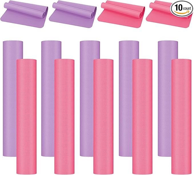 10 Pack Yoga Mats Bulk, 68'' x 24'' x 4mm Thick Yoga Mats for Kids and Adult Gym Mats Bundle Latex Free Exercise Mats with Non Slip Texture for Outdoor Yoga, Pilates or Workout-BubblyBeeBaby