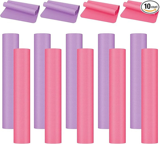 10 Pack Yoga Mats Bulk, 68'' x 24'' x 4mm Thick Yoga Mats for Kids and Adult Gym Mats Bundle Latex Free Exercise Mats with Non Slip Texture for Outdoor Yoga, Pilates or Workout-BubblyBeeBaby
