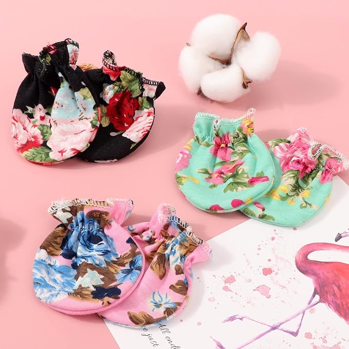 BQUBO Newborn Infant Toddler Mittens No Scratch Cotton Elastic Wrist Gloves Hypoallergenic for 0-6 Months Baby Boys Girls-BubblyBeeBaby