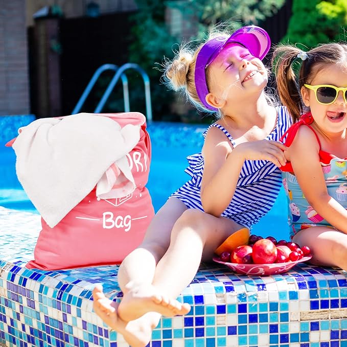 2 Pcs Large Travel Laundry Bag Waterproof Wet Dry Bag Washable Dirty Clothes Bag Bathing Suit Workout Bag for Gym Clothes Laundry Wet Clothes Swimming Yoga-BubblyBeeBaby