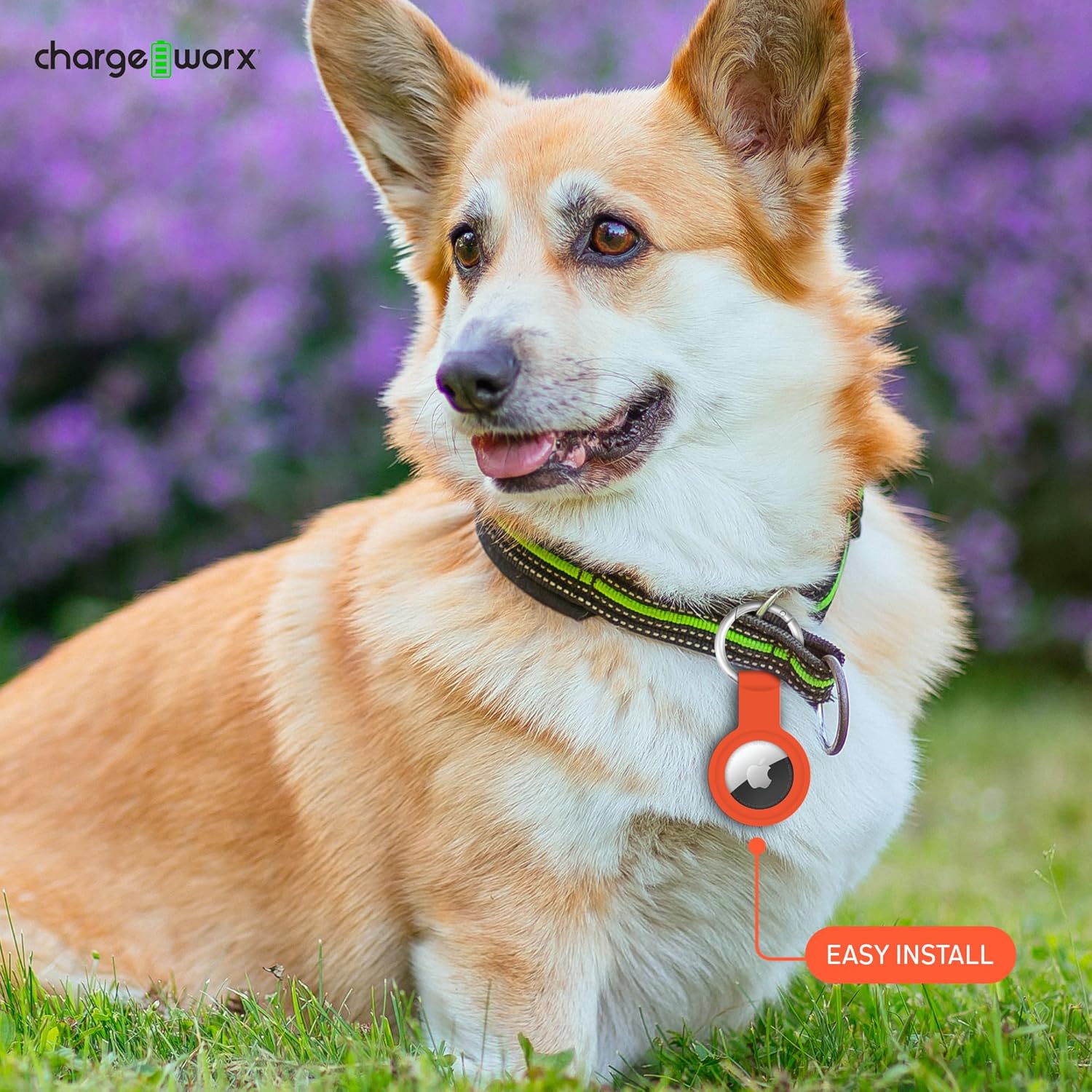 CHARGEWORX Air Tag Holder 4-Pack – Silicone Protective Keychain Holders for Apple Air Tags