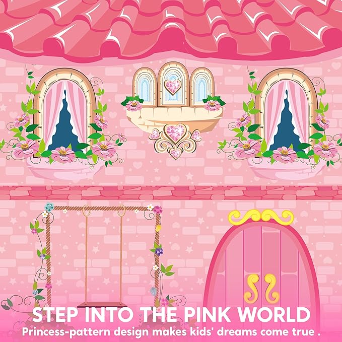 JOYIN Princess Tent Girls Large Playhouse Kids Castle Play Tent for Children, Pop Up Play House for Toddlers Indoor and Outdoor Games-BubblyBeeBaby