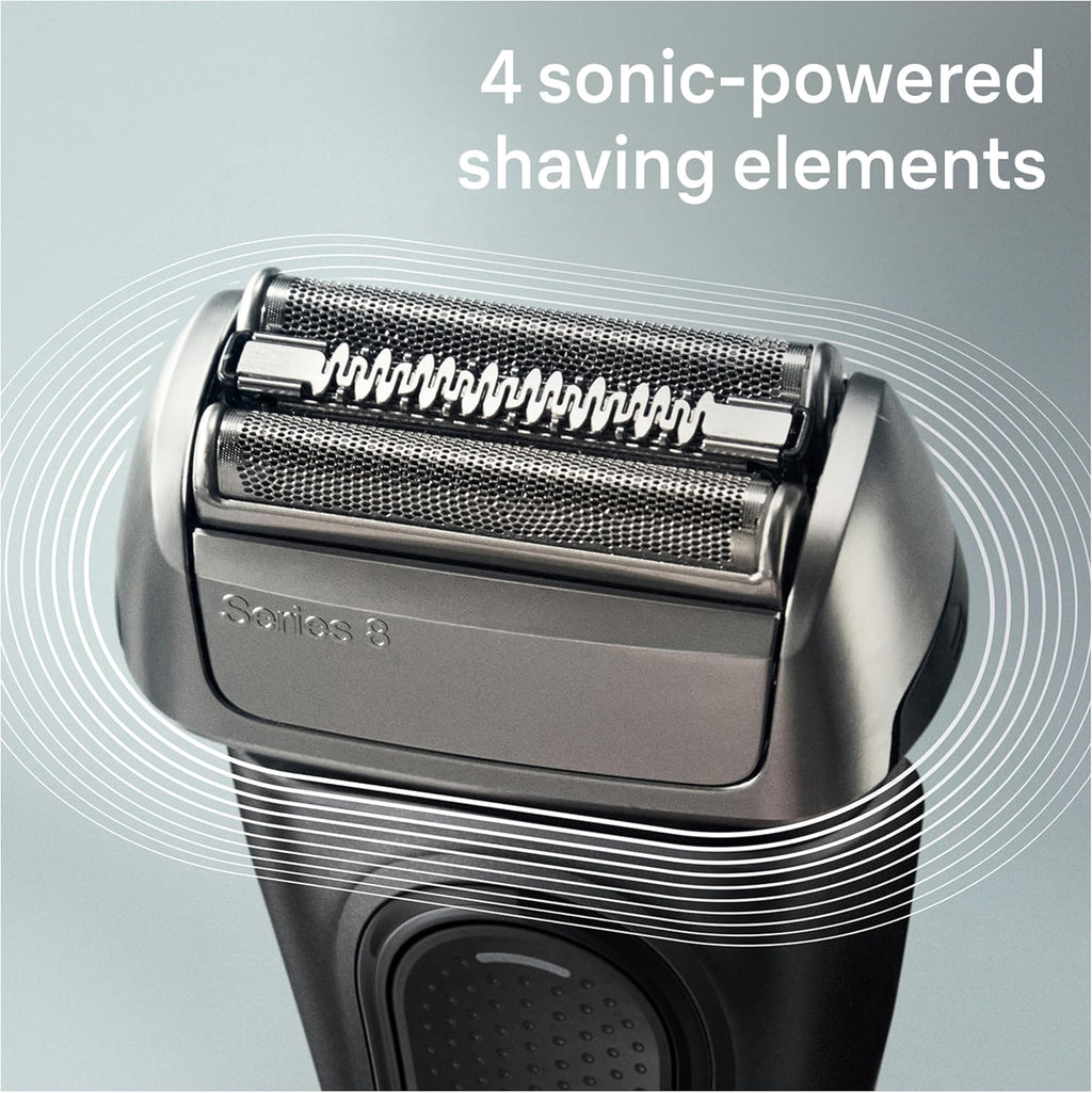 Braun Series 8 8560cc Electric Razor for Men, 4+1 Shaving Elements & Precision Long Hair Trimmer, 5in1 SmartCare Center, Close & Gentle Even on Dense Beards, Wet & Dry Electric Razor, 60min Runtime