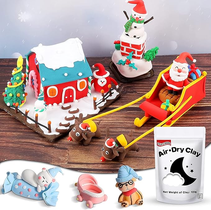 ifergoo White Air Dry Clay, Modeling Clay for School Art & Craft Project. Refill White Clay for Kids Age 3-12, Boys and Girls Gift-BubblyBeeBaby