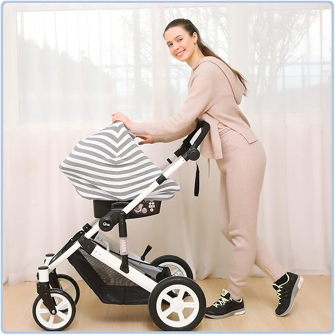 Car Seat Cover for Babies - Multi-use Carseat Canopy Cover, Car Seat Covers, Infant Boys and Girls Shower Gifts-BubblyBeeBaby