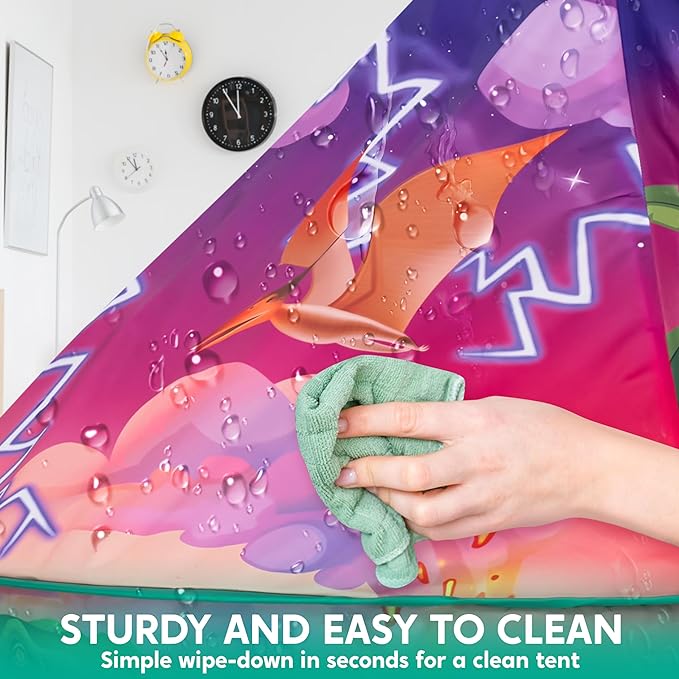 JOYIN Dinosaur Play Tent for Kids, Pop Up Play Tent for Boys & Girls, Kids Indoor Outdoor Dinosaur Playhouse Tent Set for Toddlers Birthday-BubblyBeeBaby