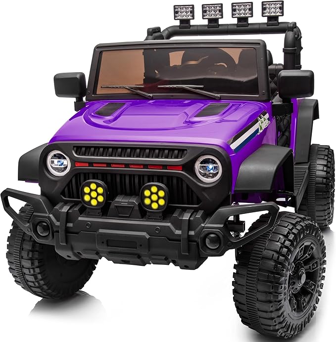 24V Kids Ride on Car, Kids Electric Vehicles Car Ride on Toy Truck for Toddlers w/Remote Control, 400W Motor - Purple-BubblyBeeBaby